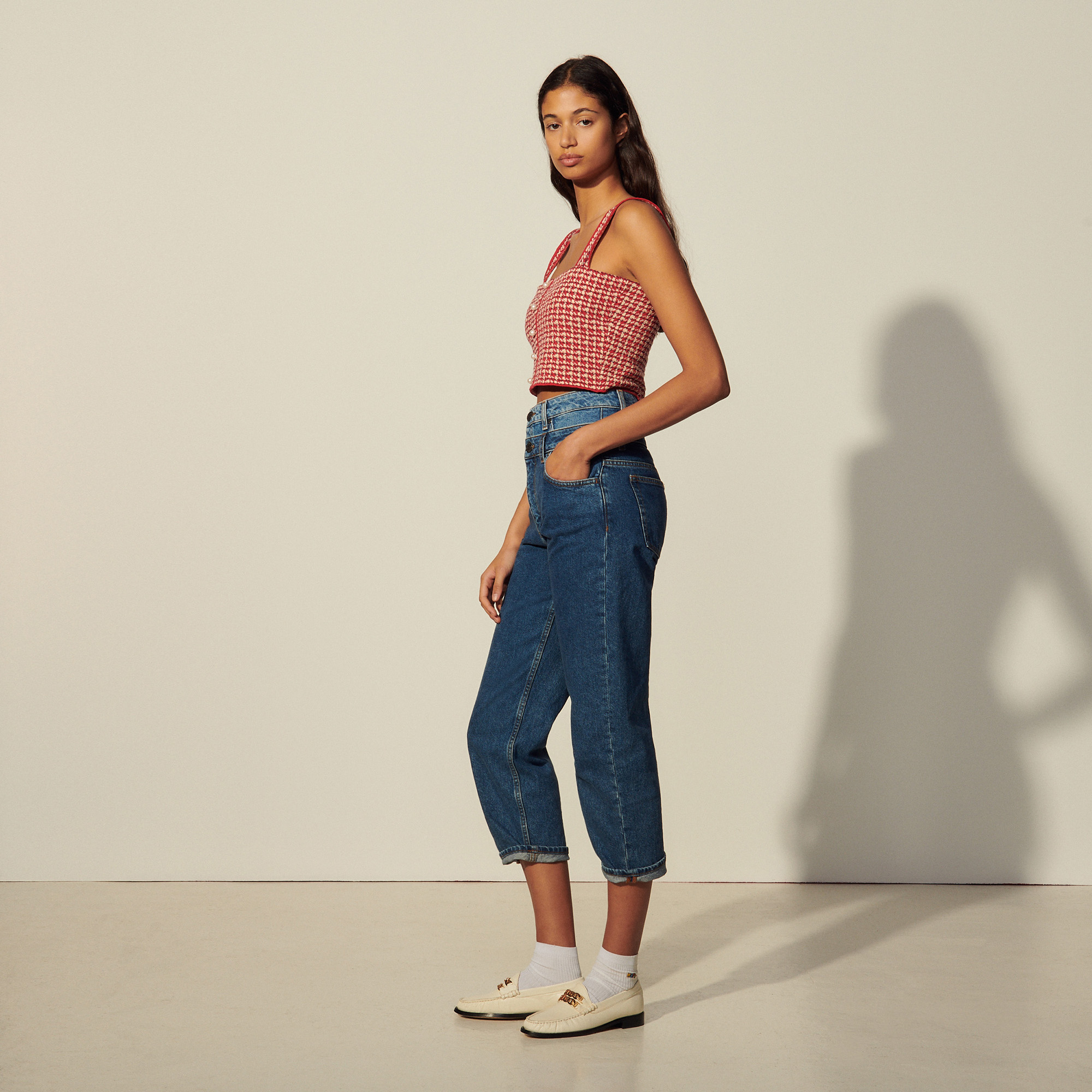 Cropped Top In Fancy Tweed - 农历新年胶囊系列 - Sandro-paris.com