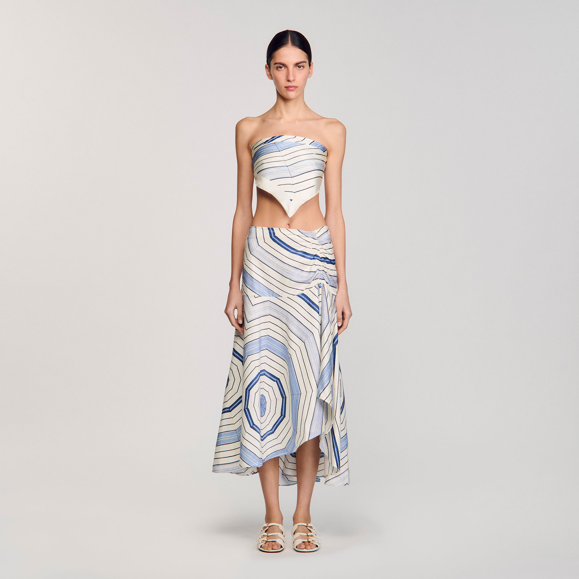 Spiral-Motif Maxi Skirt - Skirts & Shorts - Sandro-paris.com