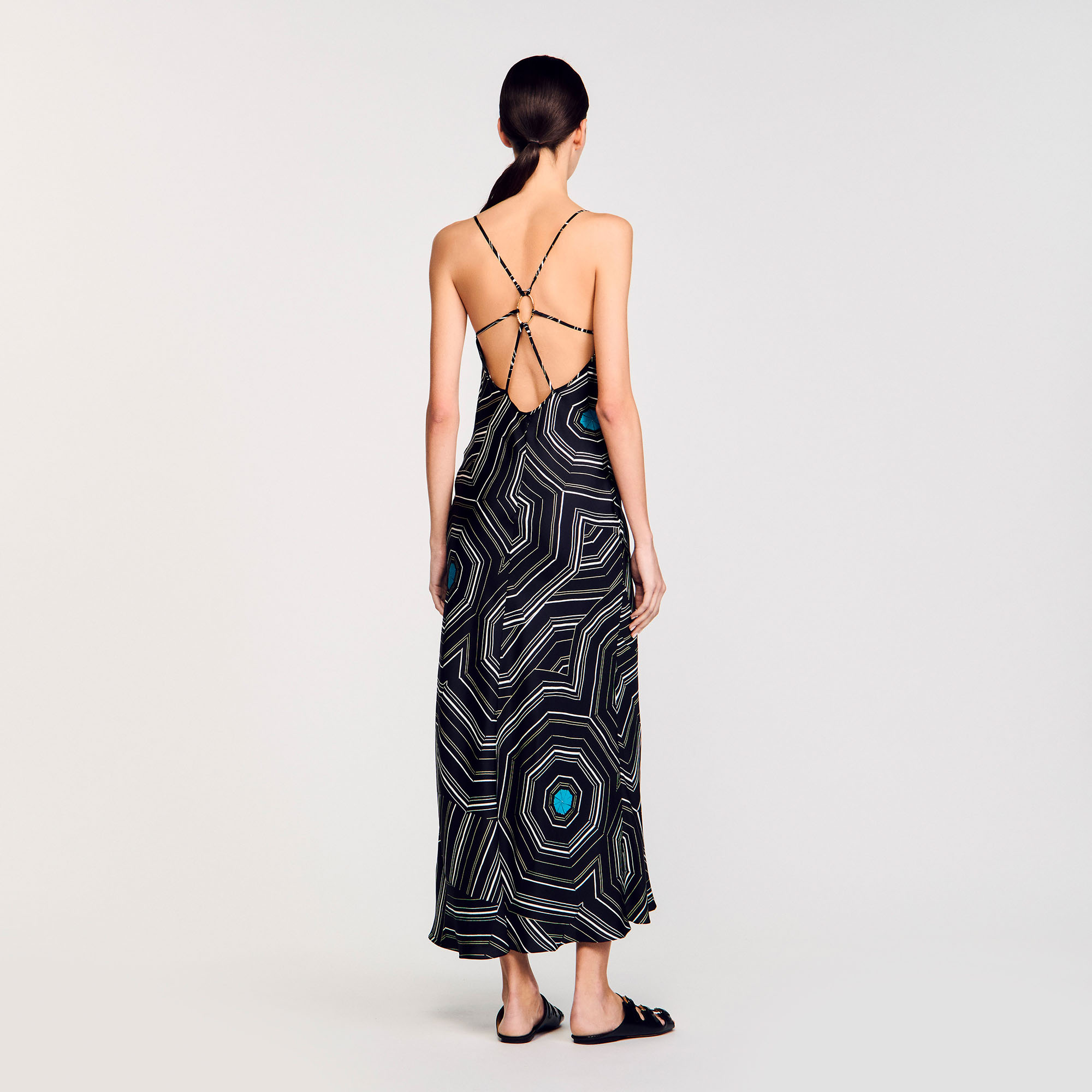 関税・送料込み!【国内発送】SANDRO Striped maxi ワンピース Patterned Silk Maxi Dress - Dresses - Sandro-paris.com