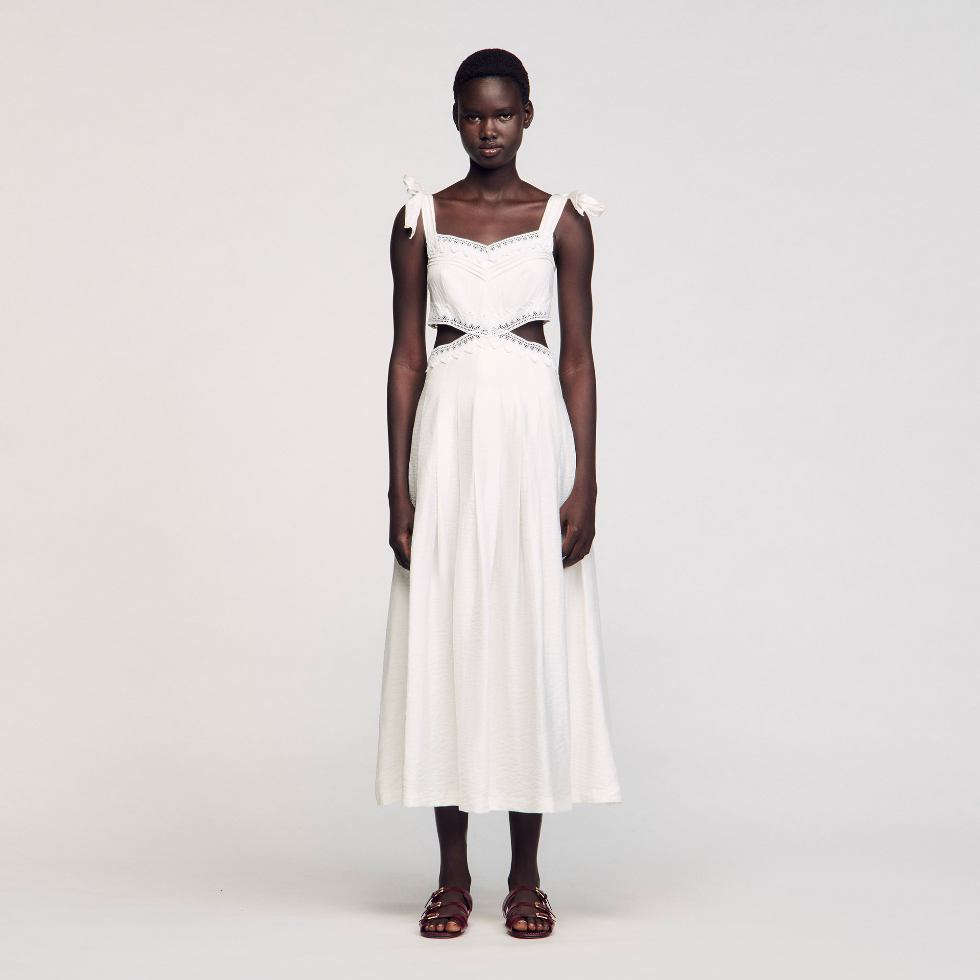 Sandro Paris セレカジ カジュアル 半袖 マキシ ワンピース New Styles Added to Sale | Women | Sandro-paris.com up to 50