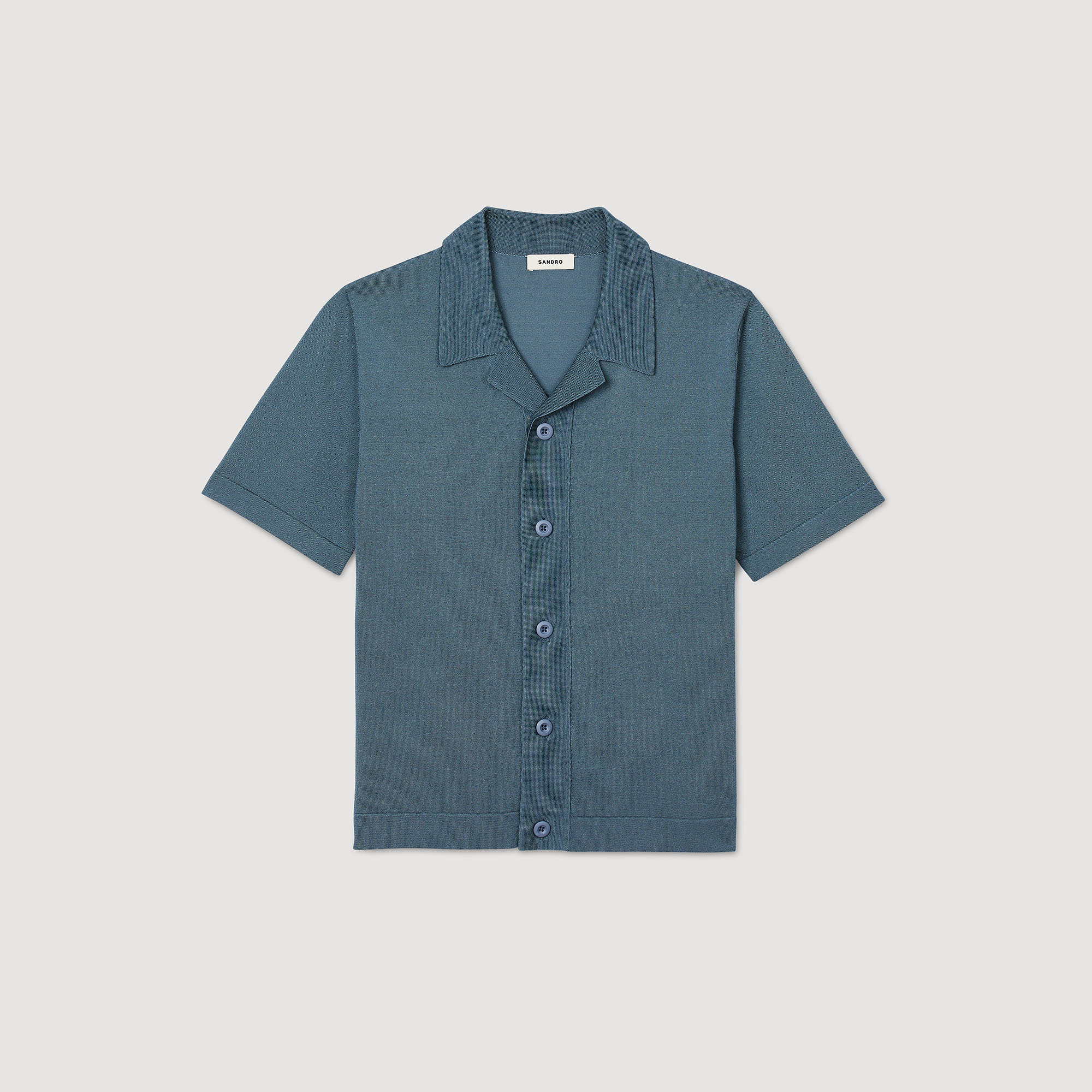 フランス発 Sandro ショート ドレープ Tシャツ★ネイビーブルー Sandro_SHPTS01387-10_V_1.jpg
