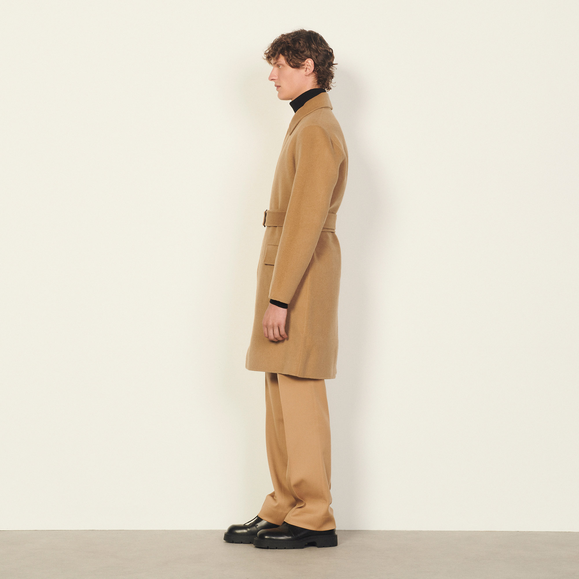 sandro double sided wool coat