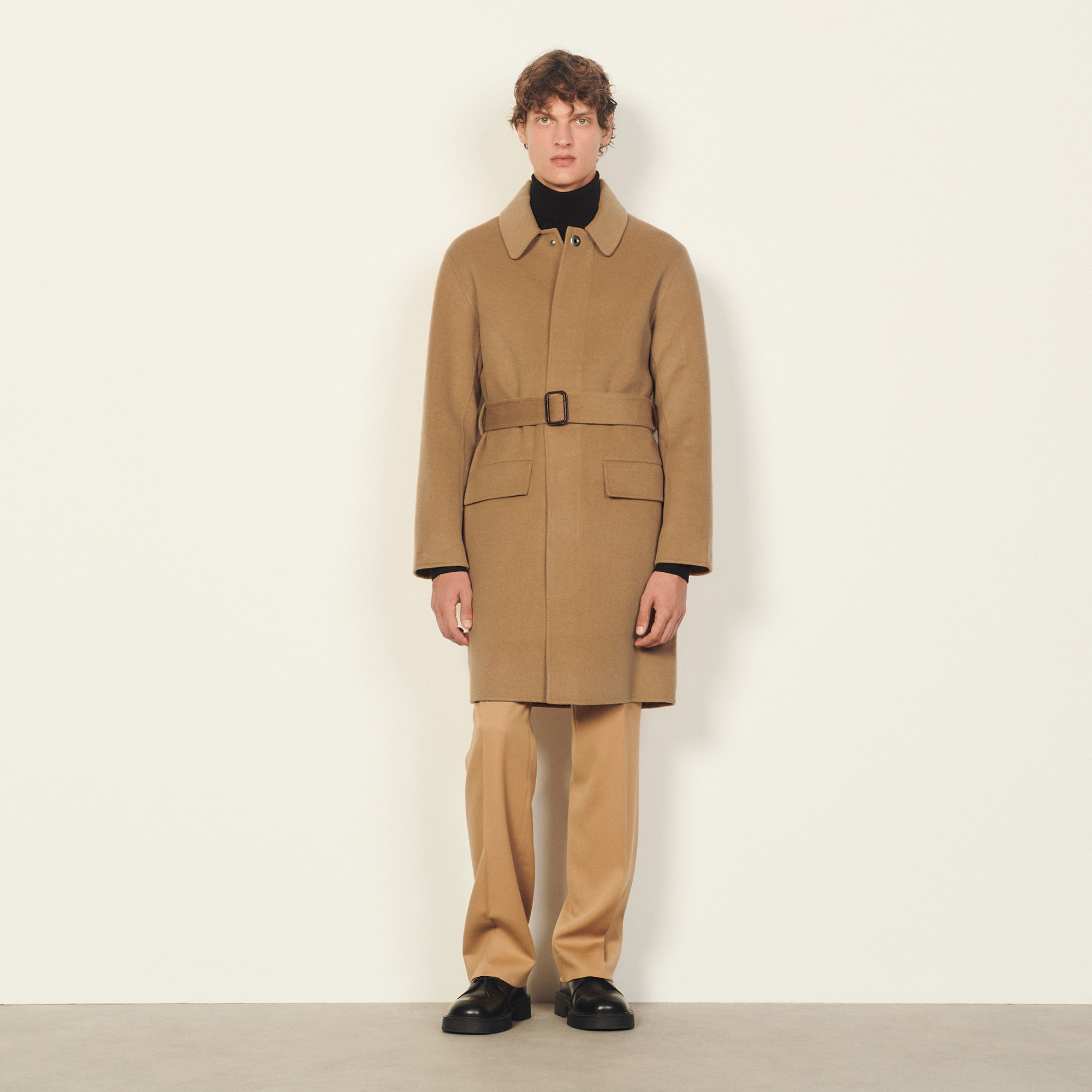 sandro double sided wool coat