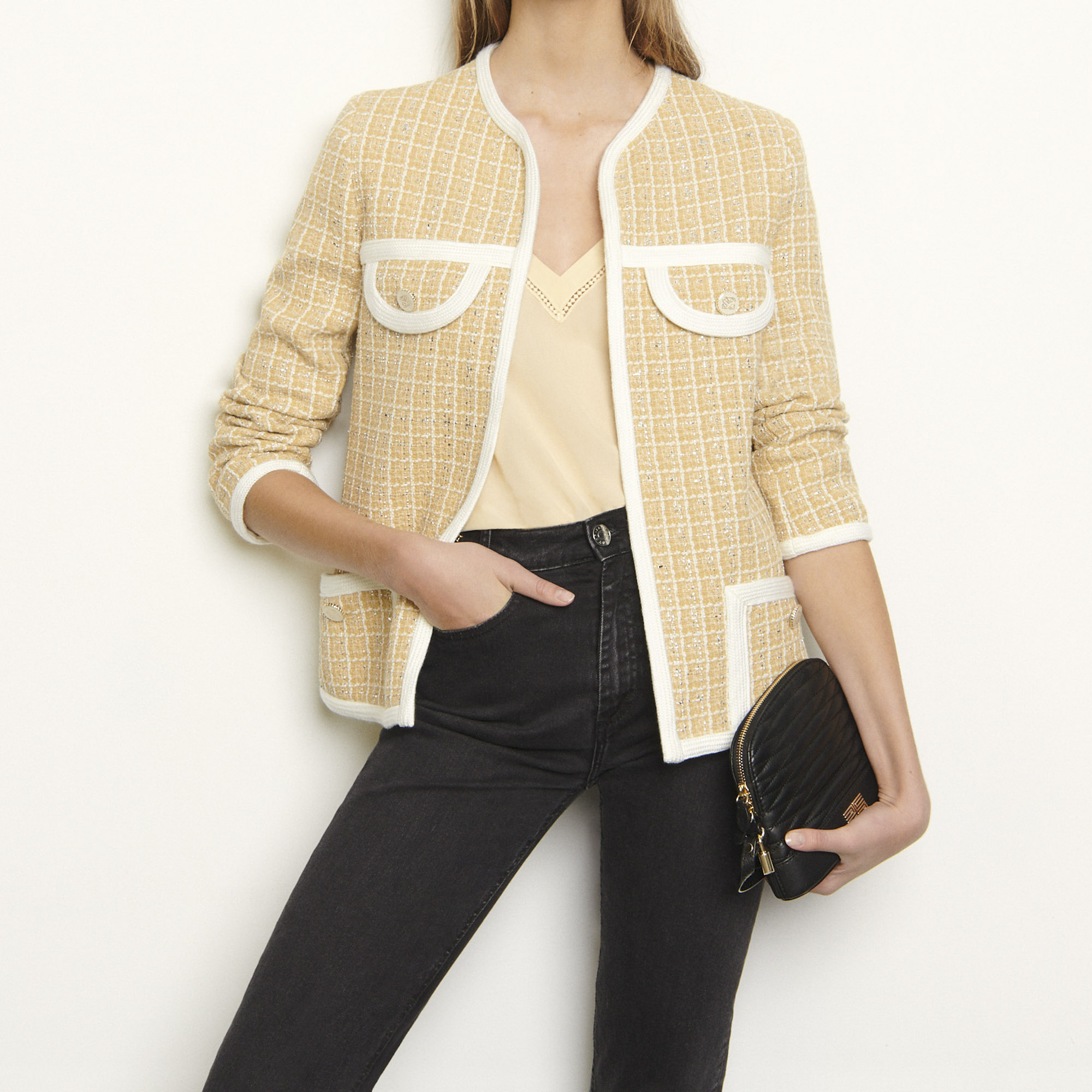 Tailored Jacket In Fancy Tweed - Blazer & Jacket - Sandro-paris.com