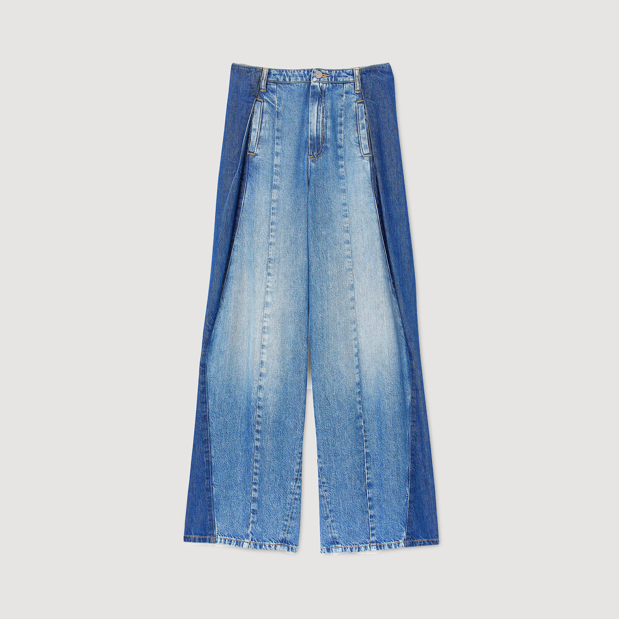 Jeans With Contrasting Panels - Jeans - Sandro-paris.com