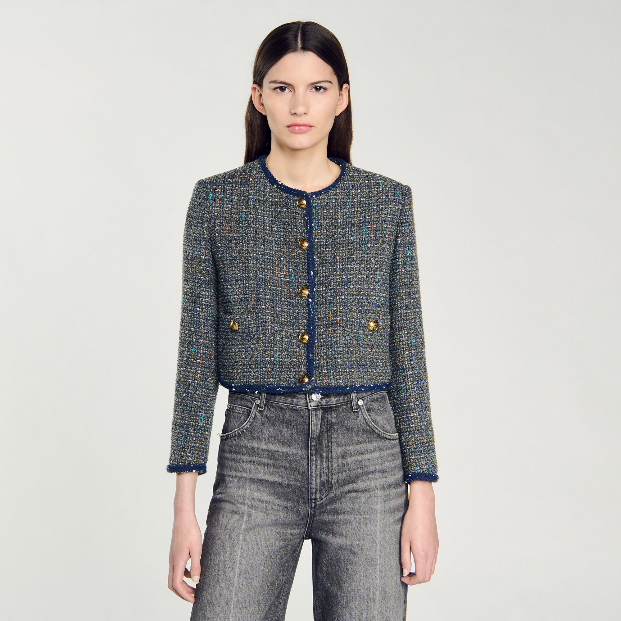 Sandro tweed jacket deals