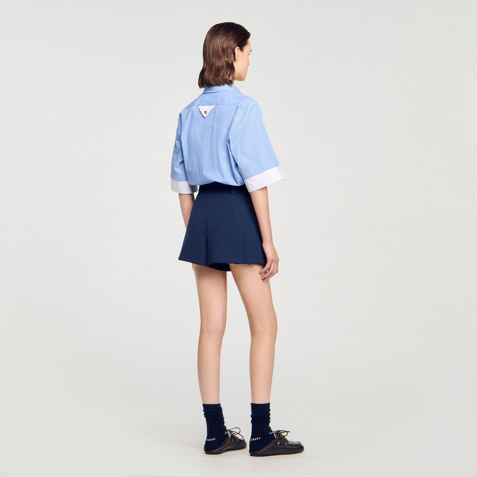 ＊人気＊ SANDRO   ショート丈の二重素材スカート sandro(サンドロ) スカート(レディース) - 海外通販のBUYMA