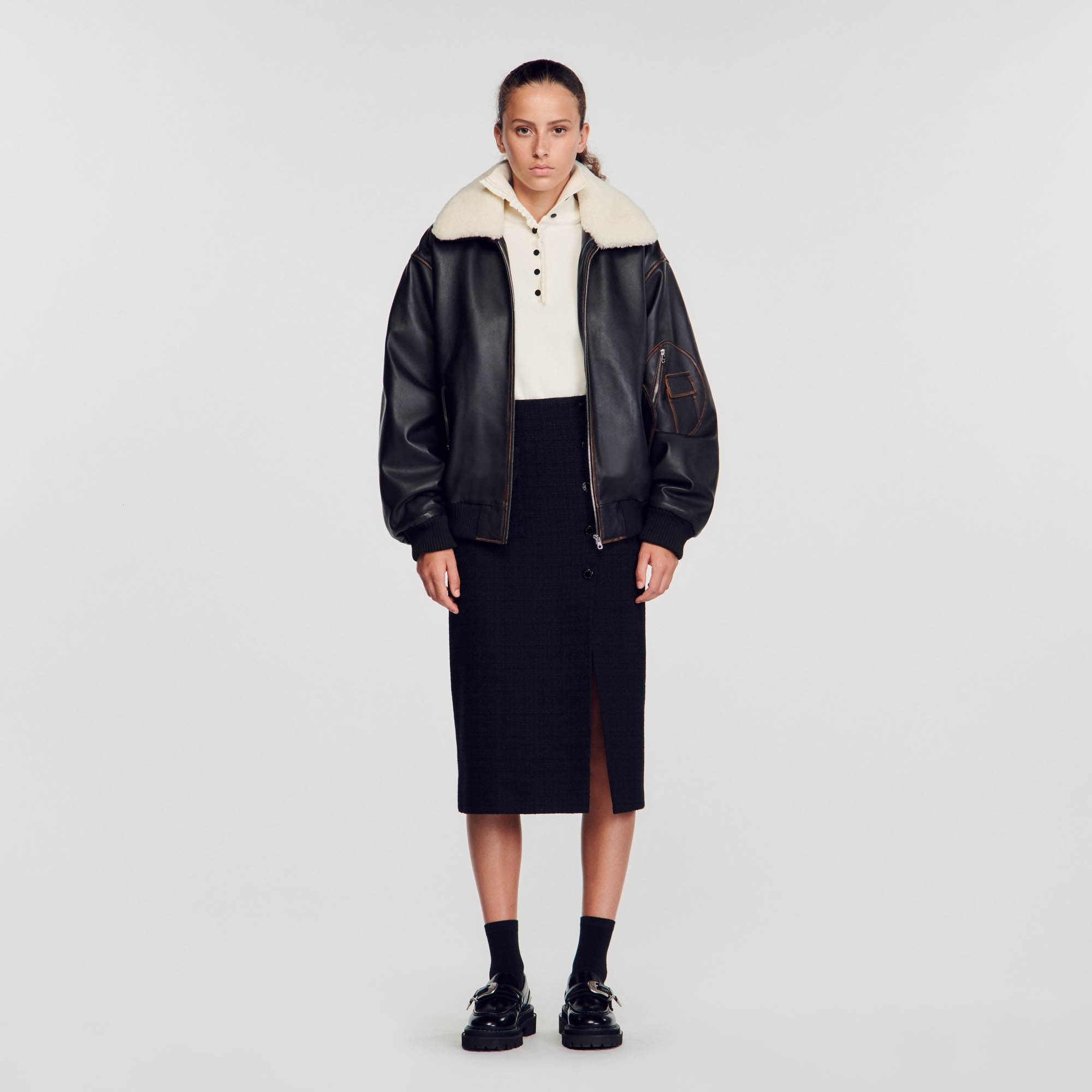★美品★ Sandro ジャケット SANDRO Leather Jacket in Black | endource